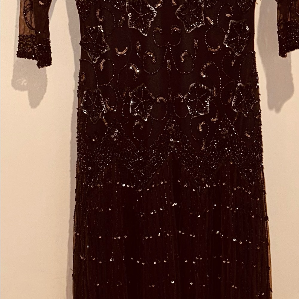 Pisarro Nights Beaded Mesh Column Gown.